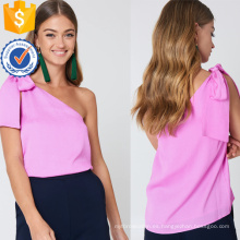 El último diseño 2019 rosa de un solo hombro sin mangas de verano fabricación superior ropa de mujer de moda al por mayor (TA0084T)